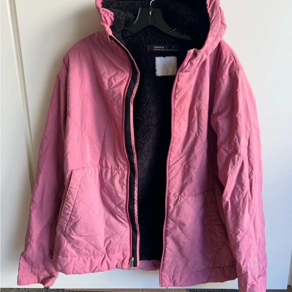 Women's Pink Quilted Puffer Jacket